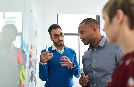 Business team at whiteboard